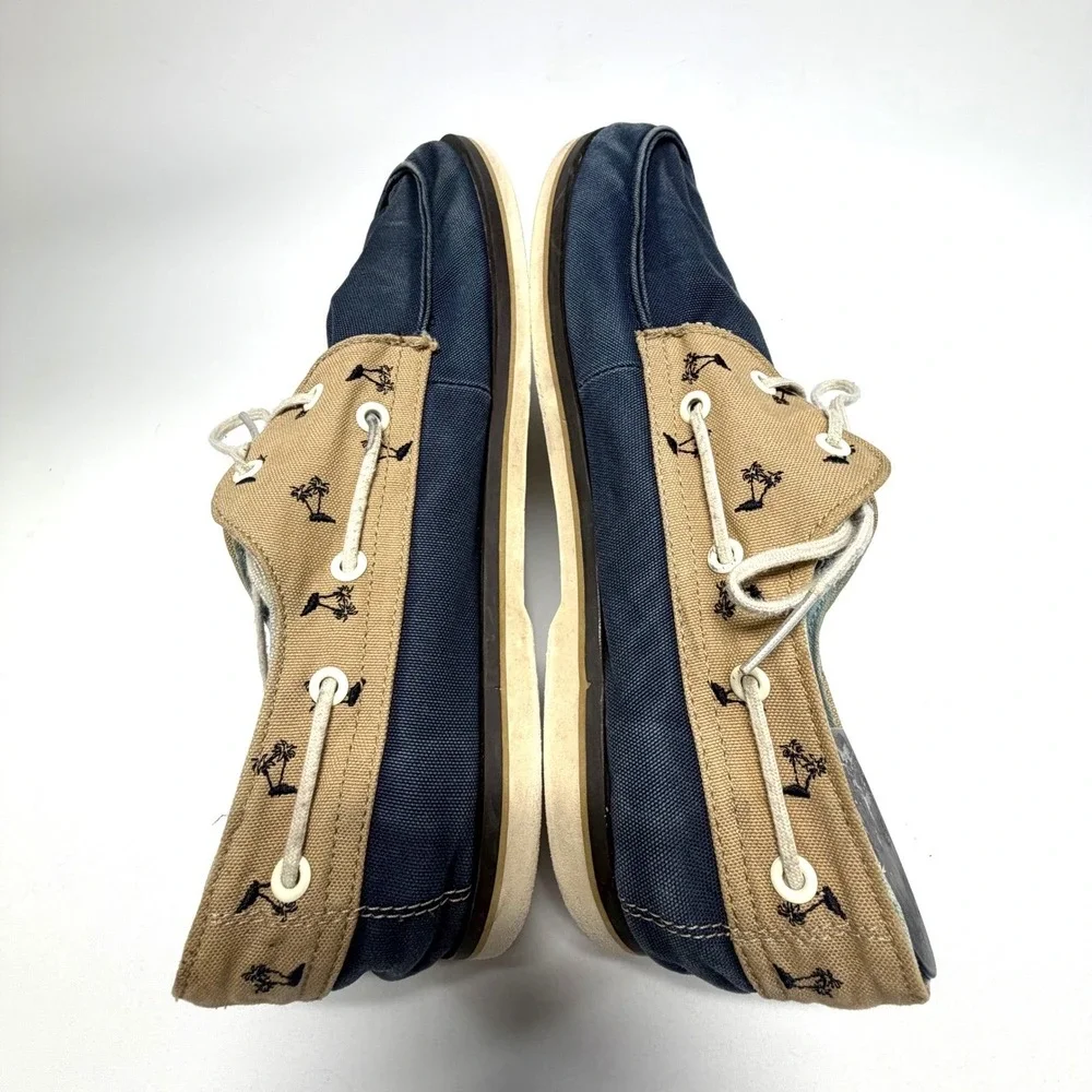 Vans Chauffeur Boat Shoes Navy Tan Canvas Mens‎ 13 Casual Beach